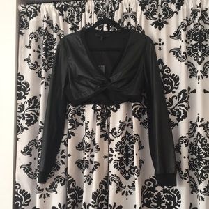 Brand new with tags! Faux leather crop top!